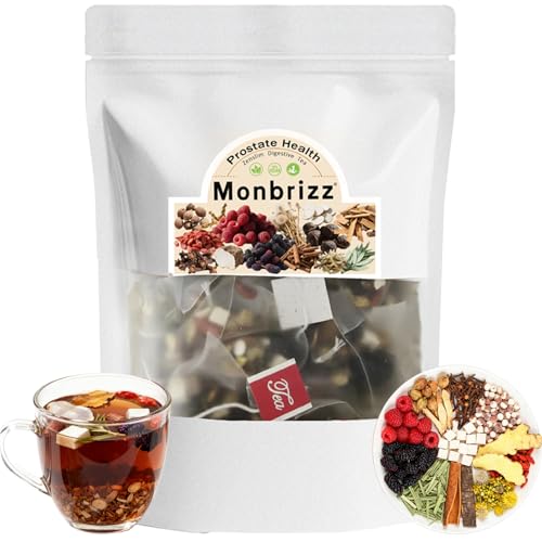 Monbrizz Prostate Herbal Tea, Prostate Health Supplements For Men,Traditional Medicinals Tea, Snaps, Dandelion Root , Supplements For Energy And Fatigue, Naturally Caffeine Free, Vegan Friendly, Gluten Free & Non-GMO, Clove,Poria Cocos, Cinnamon,20 Tea Bags