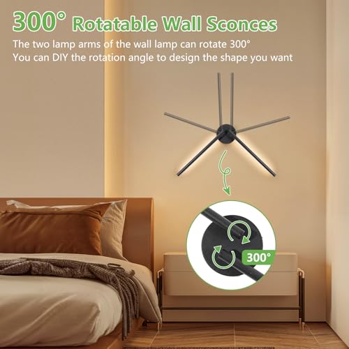 Kimjo 6600mAh Rechargeable Wall Lights, Dimmable Wall Lamp Wireless, 300° Rotation Modern Wall Sconces with Timer Function, USB Wall Mounted Bedside Lights with Remote Control, 2 Packs - Cosy Home Interiors Kimjo 6600mAh Rechargeable Wall Lights, Dimmable Wall Lamp Wireless, 300° Rotation Modern Wall Sconces with Timer Function, USB Wall Mounted Bedside Lights with Remote Control, 2 Packs - Image 3