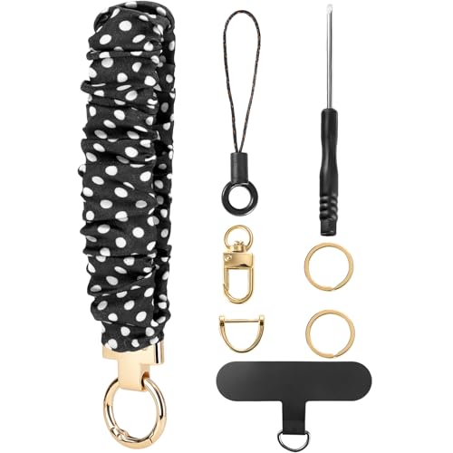 BESARME Scrunchie Keychain Wristlet Stretchy Key Chain Wrist Lanyard Strap