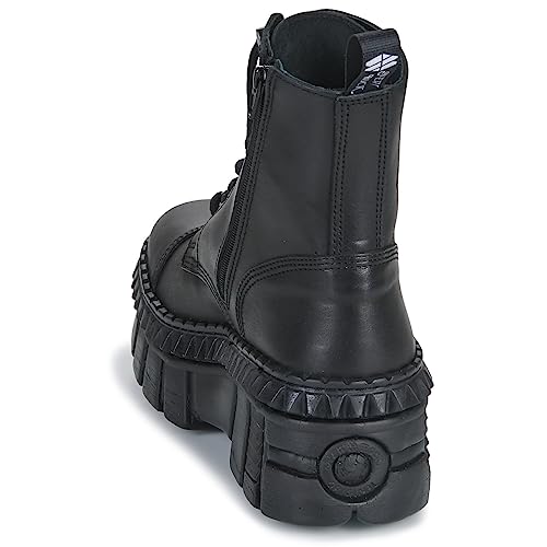 Bottes plateforme brochettes New Rock fermeture éclair noir - 5