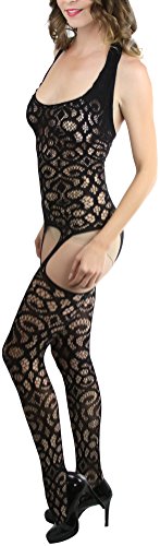 Image of ToBeInStyle Women's Bodystocking Bustier Garter Lingerie Suspender Thigh High Stockings