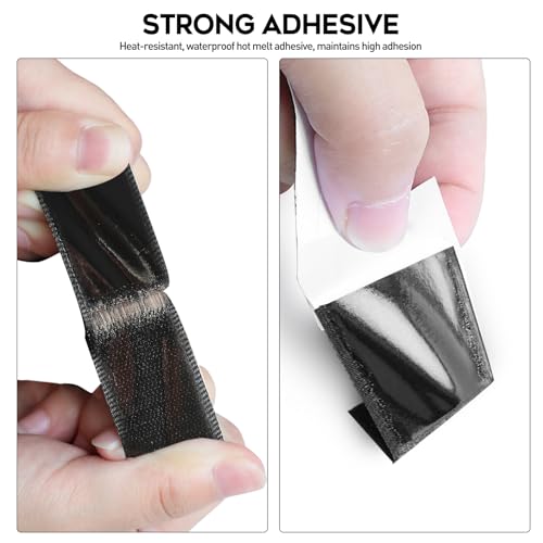 Image of MAXECHO 33Ft x 1 Inch Hook and Loop Tape with Adhesive Backing, Heavy Duty Double Sided Adhesive Strips, Strong Sticky Strips Rolls for Home, Office, School, Car, and Crafting Projects, Black