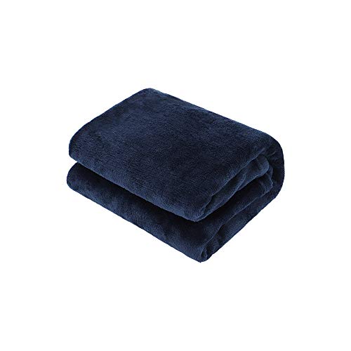 Image of EMME Fleece Baby Blanket Plush Fuzzy Receiving Blankets for Toddler, Infant, Newborn, Boys and Girls Gift Warm Cozy Daycare Nursery Blanket for Crib, Stroller, Nap, Outdoor, Decor (Navy, 30"x40")