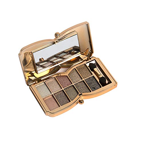 Glitter Eyeshadow Palette,10 Colors Sparkle Shimmer Eye Shadow Highly Pigmented Long Lasting Makeup Set Gold (liang-05)