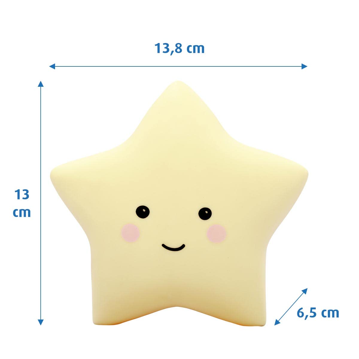 Reer lumilu Sweet Dreams Star, słodka lampka nocna z gwiazdami, wspaniały prezent na chrzest, prezent urodzinowy dla chłopców i dziewczynek, żółty, 52265