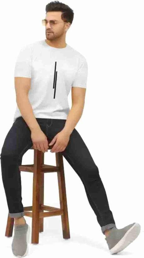 Image of Pack of 2 Men Tshirt, Half Sleeves, Round Neck, Fabric Polyester, 11 Line Theme, Light Weight, Comfortable T-Shirt for Men