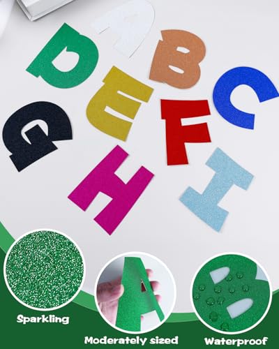 Image of 243 Pcs Glitter Bulletin Board Letters, Numbers and Punctuation 4 Inch