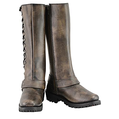 Image of Milwaukee Leather Women's Premium Leather Motorcycle Harness Boots Collection MBL - 8.5