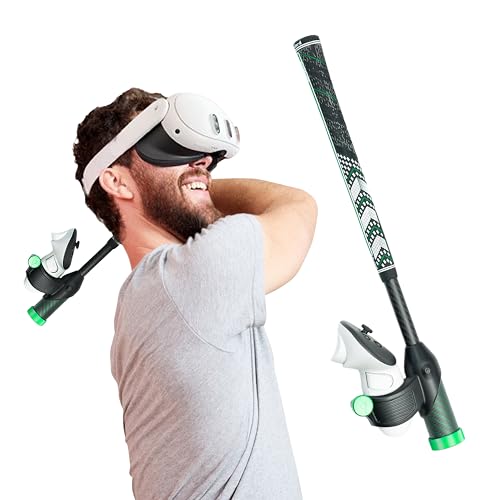 deadeyevr - drivr elite mini - golf club for virtual reality - realistic vr golf simulator handle - adjustable weighted vr golf club grip for enhanced play