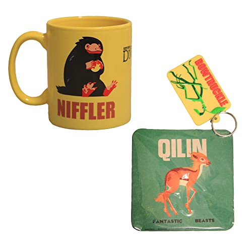 Pyramid International Unisex Fantastic Beasts the Secrets of Dumbledore Rubber Keychains, Yellow/Blue, 4.5 x 6cm, Traditional