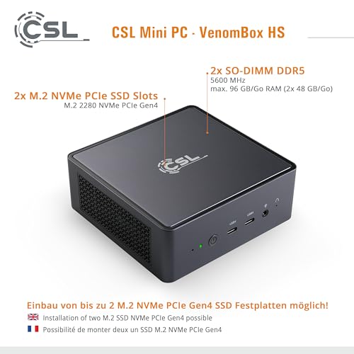 Mini PC CSL VenomBox 8845HS 2000 Go .2 SSD Win 11 - vue 7