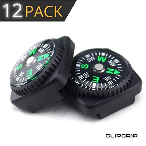 ClipGrip Mini Compass Set | Hard Shell Liquid Filled Button Compass Set