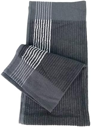 E9 Golf Caddy Towel - Large 22" x 44" Caddie Style Golf Towel Design, Use The Same Golf Towel That Tour Players Use, Simple, Clean Design, Black with White Stripes