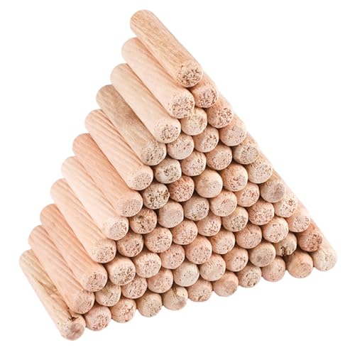 500 Piezas Tacos de Madera, 8 x 40 mm Tacos Madera con Rayas Diagonales, Extremos Biselados Tacos Maderas Union, Espigas de Ensamblaje de Maderas para Muebles Carpintería y Manualidades