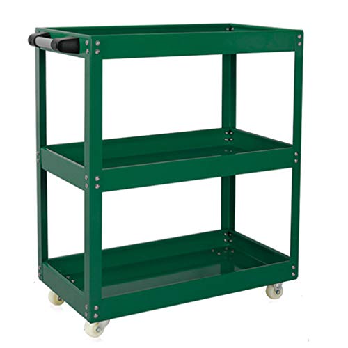 Carro de herramientas resistente con capacidad de carga de 100 kg, ideal para talleres y restaurantes, pequeño nizer para un fácil almacenamiento (verde A)