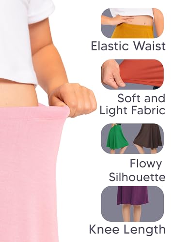 Image of STRETCH IS COMFORT Girls Skirts Flowy A Line Knee Length and Ankle Length | Elastic Waist, Kids School Skirt, Girls Maxi Skirt, Black Skirt For Girls, Faldas Para Ninas, Girls Long Skirt, Long skirts
