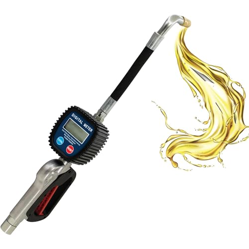 LAUCO Digital Oil Gun for Air Operated Oil Pump Systems – Heavy-Duty Metered Dispensing Nozzle for SAE240 Oils and Fluids – For 3:1 Pump Kits, 55 Gallon Drum Setup (Not for Gasoline or Diesel)