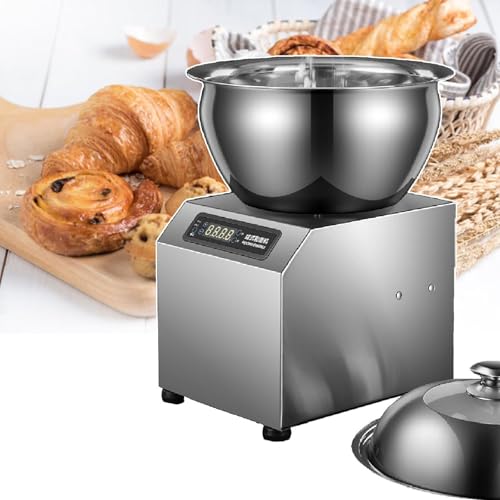 Commercial Dough Mixer, 1800W Electric with LED Display Timer, Forward and Reverse Function, Stainless Steel Kneading Machine for Restaurants and Bakeries