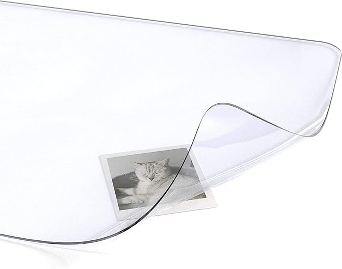 Bellblock Large Extended Clear Desk Mat/Writing Pad/Table Mat | Writable with Board Marker | Anti-Skid & Splash-Proof | 2mm Transparent Polyvinyl Chloride | 70 x 34 cm 1