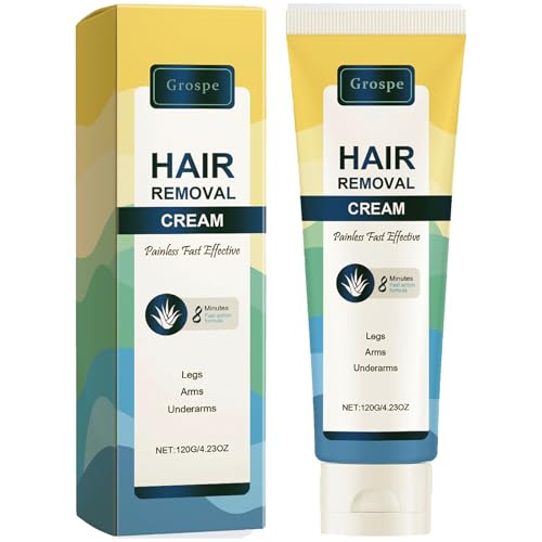 Painless Hair Removal Cream, Private Pubic Hair Remover for Women and Men Depilatory Creams for Body Legs Arms Underarms, Painless Bikini Hair Remover Cream Sensitive Skin Friendly 4.23 Fl Oz