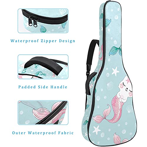Housse guitare classique motif sirène imperméable avec fermeture sécurisée