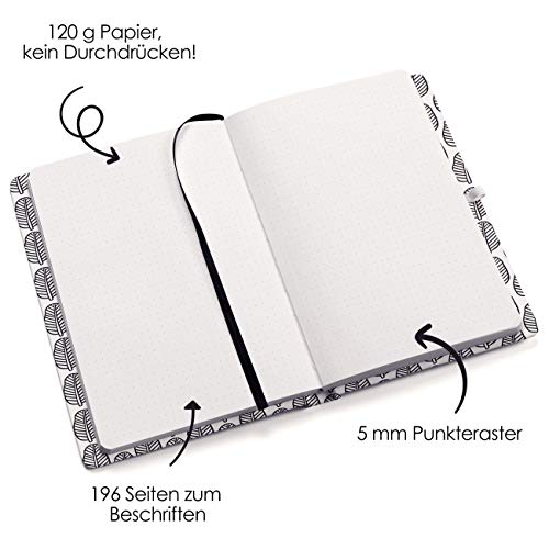 Premium Bullet Journal Starter Set - (Black White) - A5 dotted notebook - Image 3