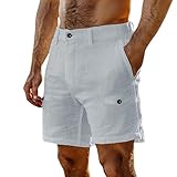 Pantalones cortos formales de lino y algodón para hombre, pantalones cortos de playa con bolsillos, pantalones cortos casuales de verano, pantalones cortos falsos de moda, pantalones lisos de primera