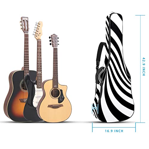 Housse de guitare en tissu Oxford imperméable avec bandoulière réglable Noir et blanc - Les Beatles, Paul McCartney, John Lennon, RIngo Starr, George Harrison Housse de guitare en tissu Oxford imperméable avec bandoulière réglable Noir et blanc – Image 6