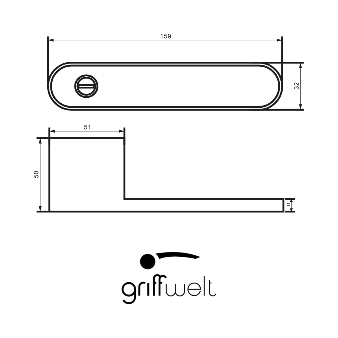 minimo R Türgriff | Edelstahl Finish | Rosettengarnitur mit unsichtbarer Schließmechanik | UV, VR oder SZ Verriegelung | Design Drückergarnitur (Sperrzylinder)