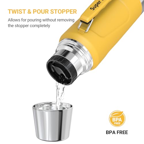 Super Sparrow Stainless Steel Water Bottle - 1500ml - Wide Mouth Vacuum Insulated Flask - BPA-Free ThermosBottle - Leakproof Lid Doubles as Cup - Image 3