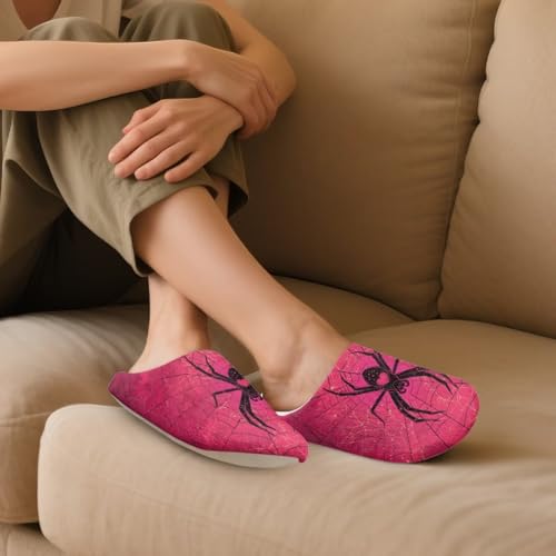 Winter House Slippers Women Men Halloween Guest Slippers Cozy Washable Foldable Flannel Slides 5