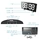 ThreeH Radio-Digitaluhr mit USB-Telefonladegerät 7,3’’ LED Curved-Screen-Display mit Dimmer 2 Weckereinstellung Funkuhr für Schlafzimmer Rot