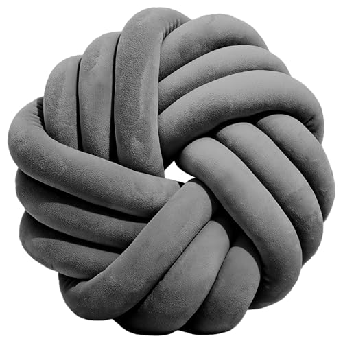 PromCaeruyn Cojín Decorativo, Cojín con Nudos, Decoración Estética Redonda Elegante para Sofás Camas Dormitorios Salones Residencias Universitarias Oficinas(K)