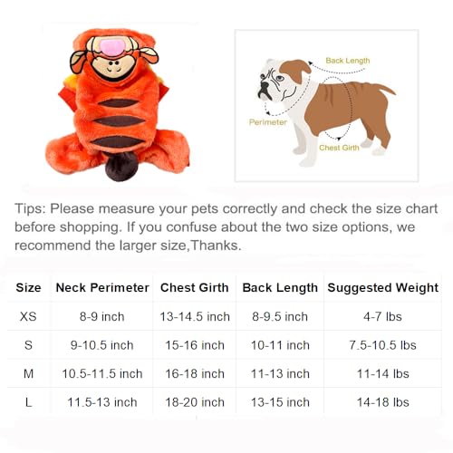 Aihanch Tiger Dog Costume Soft Velvet Dog Clothes Winter Dog Hoodie Funny Pet Halloween Costume Dog Outfits For Small Dogs And Puppy thumb #1