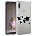 Produktbild kwmobile bq Aquaris X2 / X2 Pro Hülle - Handyhülle für bq Aquaris X2 / X2 Pro - Handy Case in Travel Umriss Design Schwarz Transparent