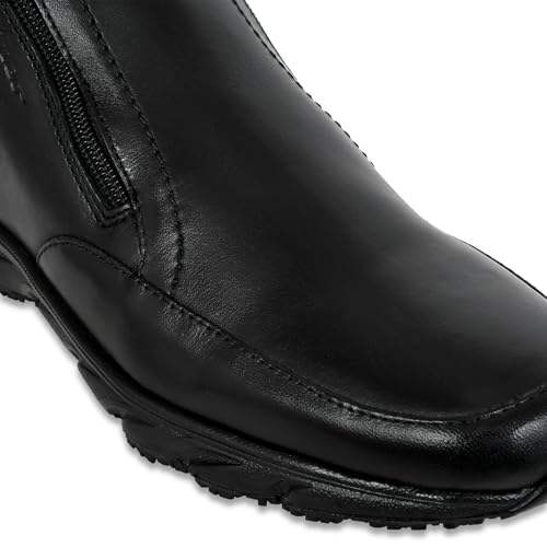 Image of Allen Cooper Genuine Premium Leather Luxury Memory Foam High-Top Boots Shoes For Men(ACBS-CR250701,Black,Size-5,6,7,8,9,10,11,12,13,14)