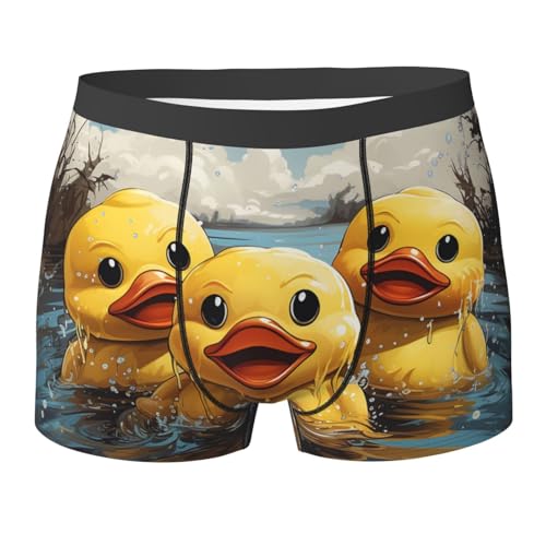 Cute rubber ducks yellow mens boxer briefs men's underwear stretch comfort soft boxer for men s-xxl