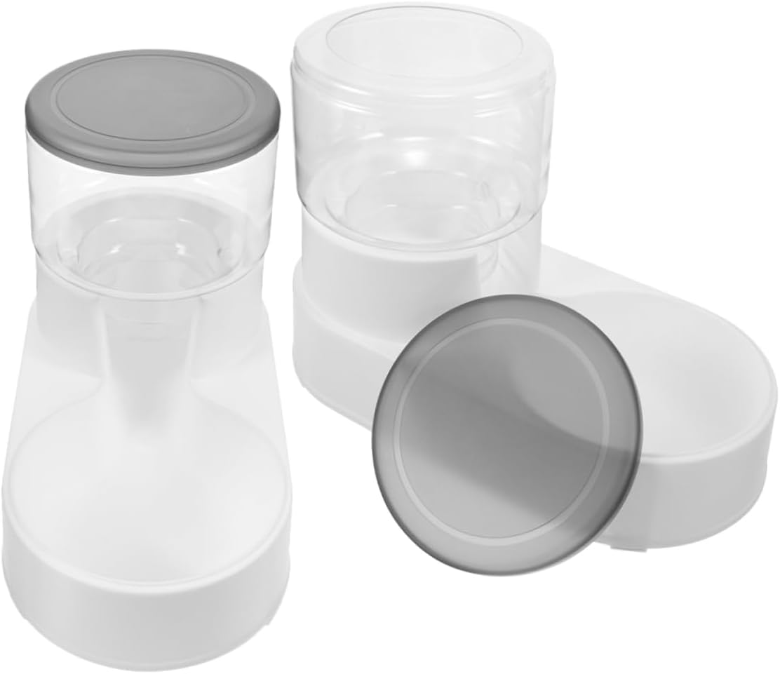 2pcs Cat Feeder Dispenser Auto Water Feeder for Cats Pet Water Fountain No Spill Bowl