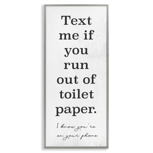 Bathroom Humor Comic Quote, 13 x 30 Inch Framed Giclée Print