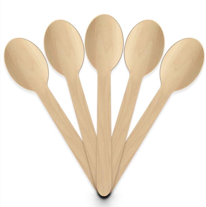 Bio Holzlöffel - 16 cm Einweg Holzlöffel Set für Partys,...