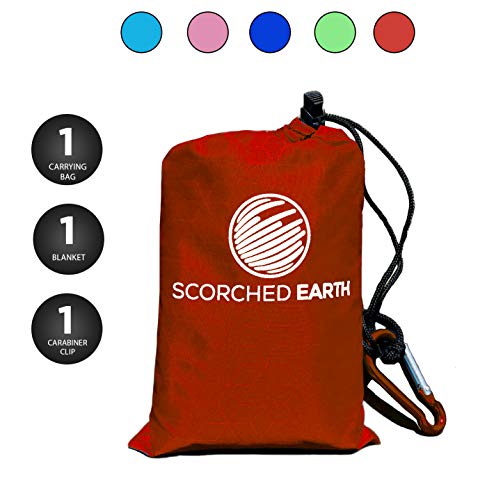 ScorchedEarth Pocket Blanket for Beach, Travel, Outdoor, Camping, Hiking, Picnic, Festival, Sports