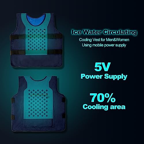 7117 Cooling Vest for Men & Women, Ice Water Circulating, Summer Adjustable, With Portable Power Supply2