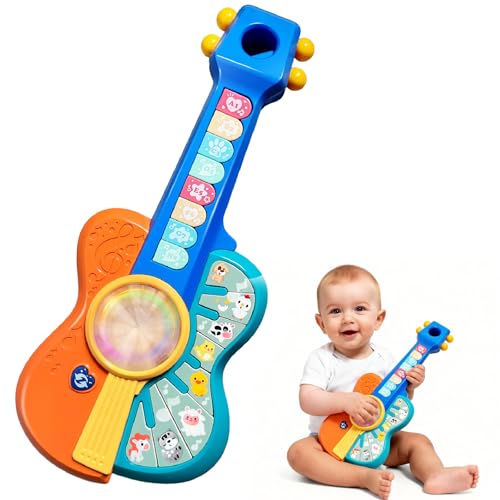 SailStart Toddlers Guitar Musical Toys for 1-2 Year Old Boy/Girl, Multiple Modes with Piano Keys, Animal Sounds, Musical, Baby Toys 12-18-24 Months, Gifts for One Year Old Boys/Girl