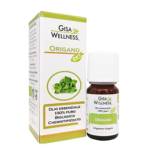 Gisa Wellness - ORIGANO - Olio Essenziale Bio - 100% Puro e Naturale - [5ml] - Alimentare - Aromaterapia - Cura della Persona - Benessere - Made in Italy