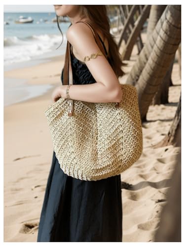 Verdusa Women's Vacation Straw Woven Tote Bag Double Handle Underarm Shoulder Bag4