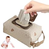 Comebachome Diaper Bag Organizer, Bear Pattern Diaper and Wipes Pouch with Handle, Washable Reusable Embroidery Baby Wipes Storage Bag for Travel, Pouches, Organizer