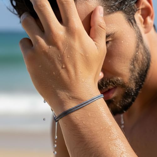 Luck Strings Adjustable Wax Nylon Cord Bracelet for Men Women Adult - Vegan Leather String | Unisex Waterproof Nautical & Surfer Style Friendship Gift, Minimalist - Image 5