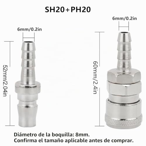 Miniatura 2 de Conector De Aire Conector De Aire Conector,Enchufes Rápidos Aire Comprimido,6mm Acople Aire Comprimido Acople Rapido,Para Mangueras De Compresor De Aire Neumático,4 Piezas