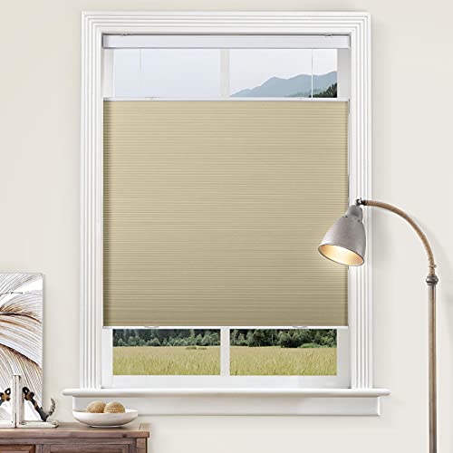 cololeaf Cellular Shades Top Down Bottom Up Cordless, Cellular Shades Blackout Honeycomb Blinds Light Filtering Custom Made Cellular Honeycomb Shades for Kitchen Bedroom Office, Khaki