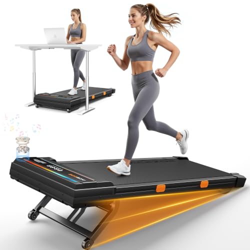 Walking Pad Treadmill with 15% Auto Incline, Under Desk Treadmill for Home Small Space, 3.0HP Quiet Brushless with 300lbs Weight Capacity, LED Dispaly, Bluetooth Speaker, APP